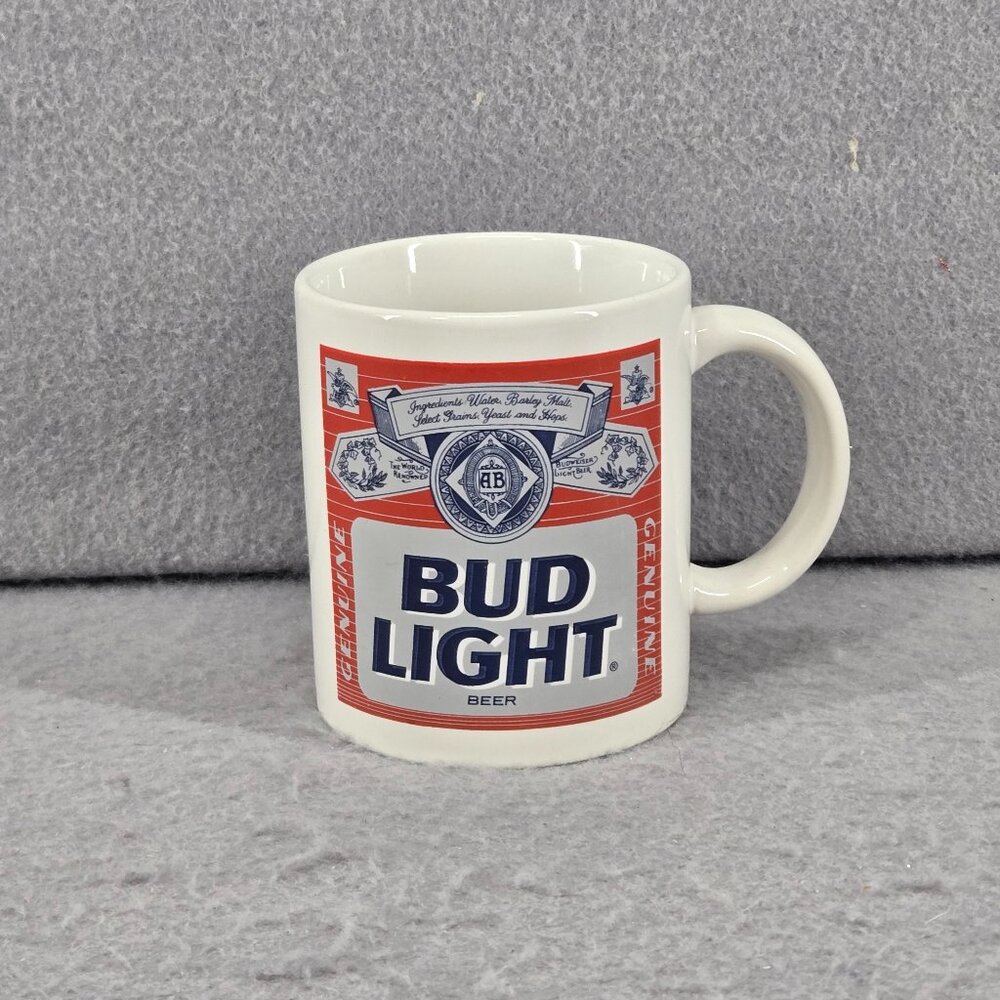 Genuine Bud Light Coffee Cup/Mug, 12 oz, White w/logo, Budweiser, Collectible